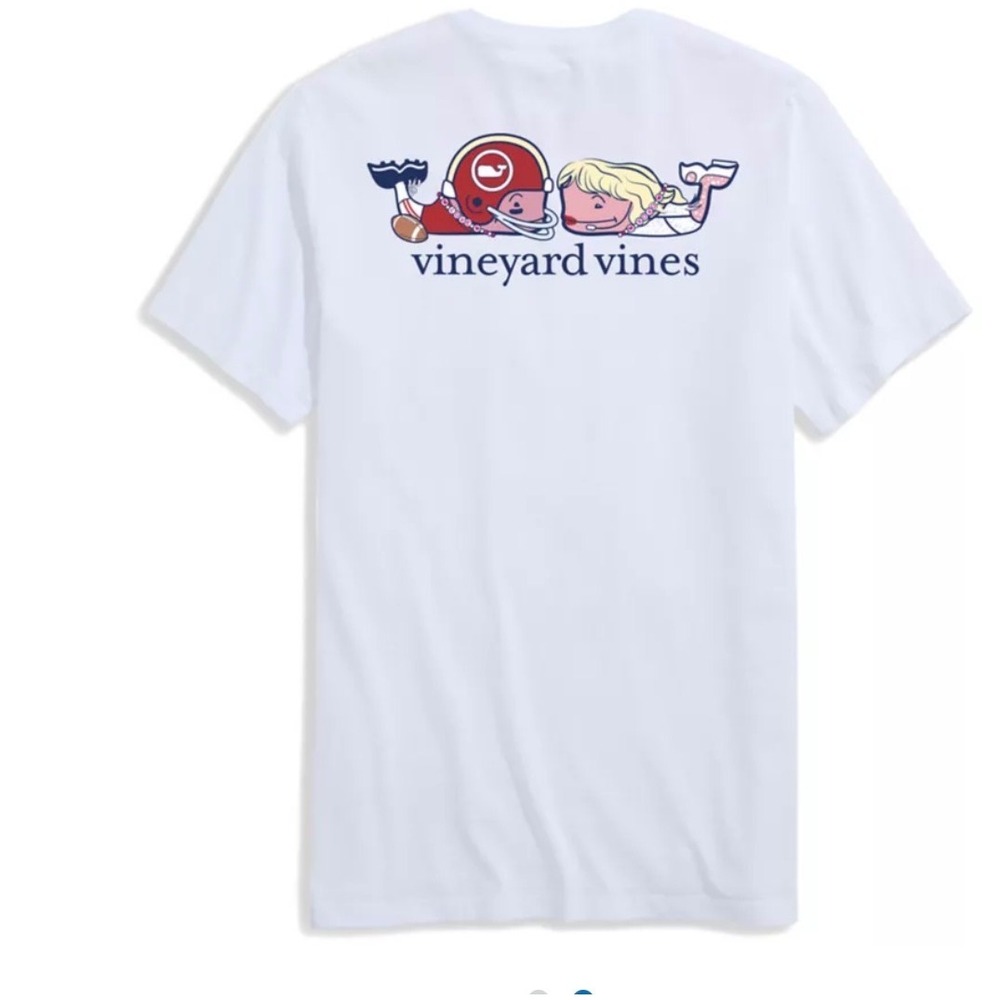 Vineyard Vines In Our Fiance Era SS‎ Pkt Tee White XS Engagement Whale T Swift